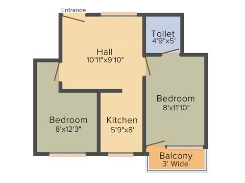 Rams Sudiksha (2BHK+1T (595 sq ft) 595 sq ft) Rams Sudiksha (2BHK+1T (595 sq ft) 595 sq ft)