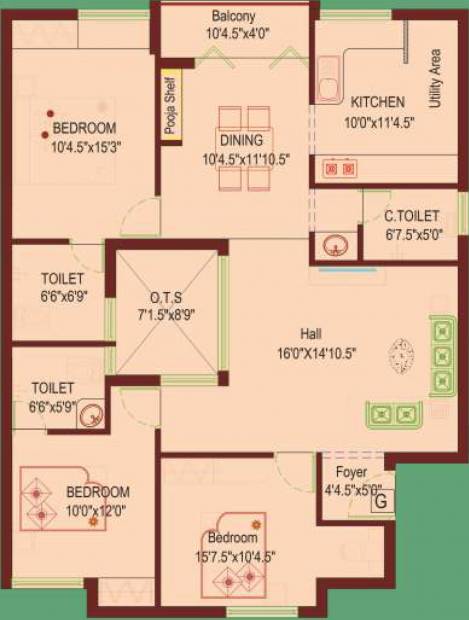 Ravimurugaa Palacio (3BHK+3T (1,509 sq ft) + Pooja Room 1509 sq ft)