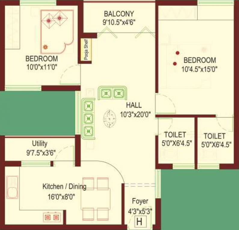 Ravimurugaa Palacio (2BHK+2T (1,070 sq ft) + Pooja Room 1070 sq ft)