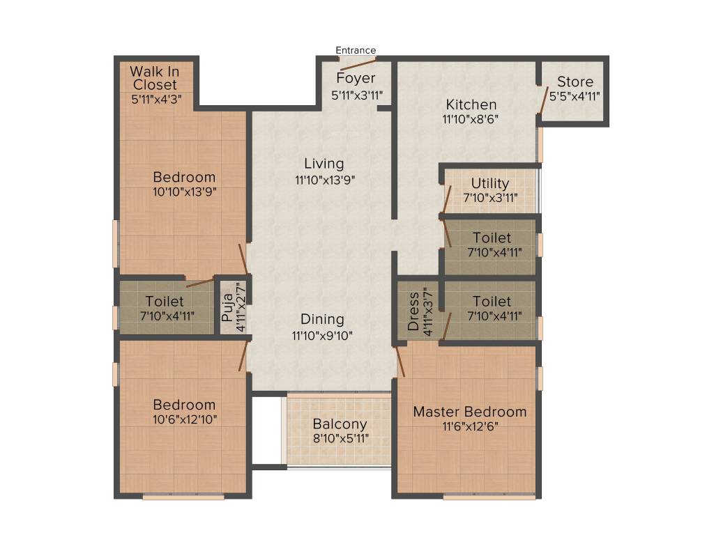 Rainbow Siddhachal (3BHK+3T (1,745 sq ft) + Pooja Room 1745 sq ft) Rainbow Siddhachal (3BHK+3T (1,745 sq ft) + Pooja Room 1745 sq ft)
