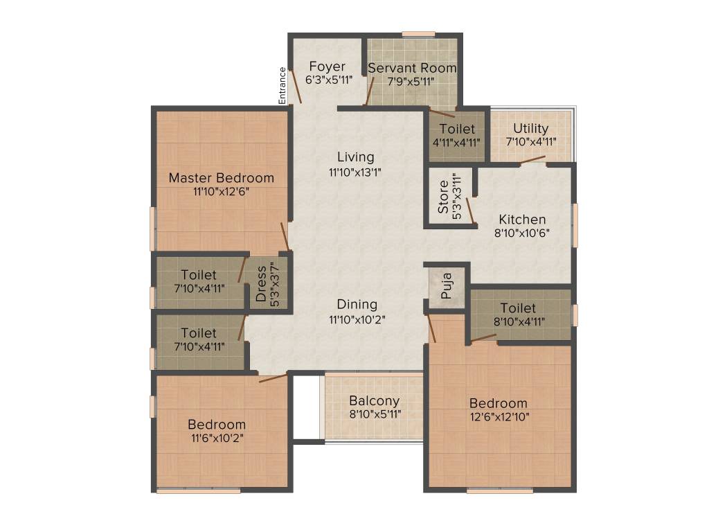 Rainbow Siddhachal (3BHK+3T (1,900 sq ft) + Servant Room 1900 sq ft) Rainbow Siddhachal (3BHK+3T (1,900 sq ft) + Servant Room 1900 sq ft)