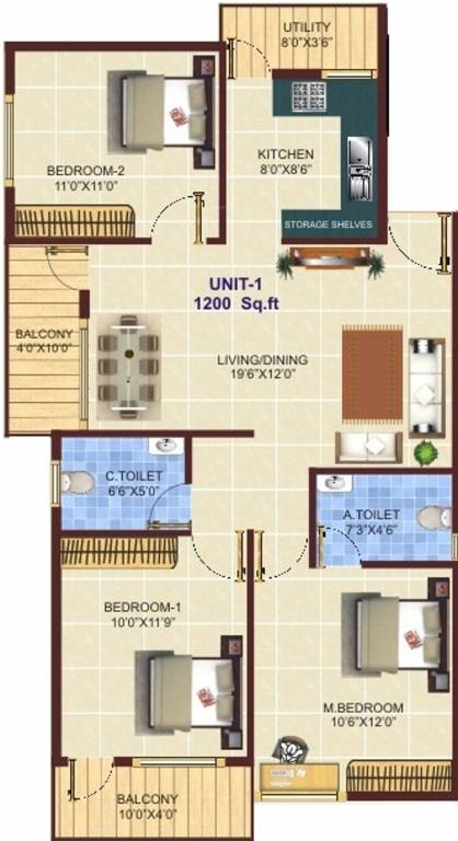 Vestaa Shivganga Crystal (3BHK+2T (1,200 sq ft) 1200 sq ft) Vestaa Shivganga Crystal (3BHK+2T (1,200 sq ft) 1200 sq ft)