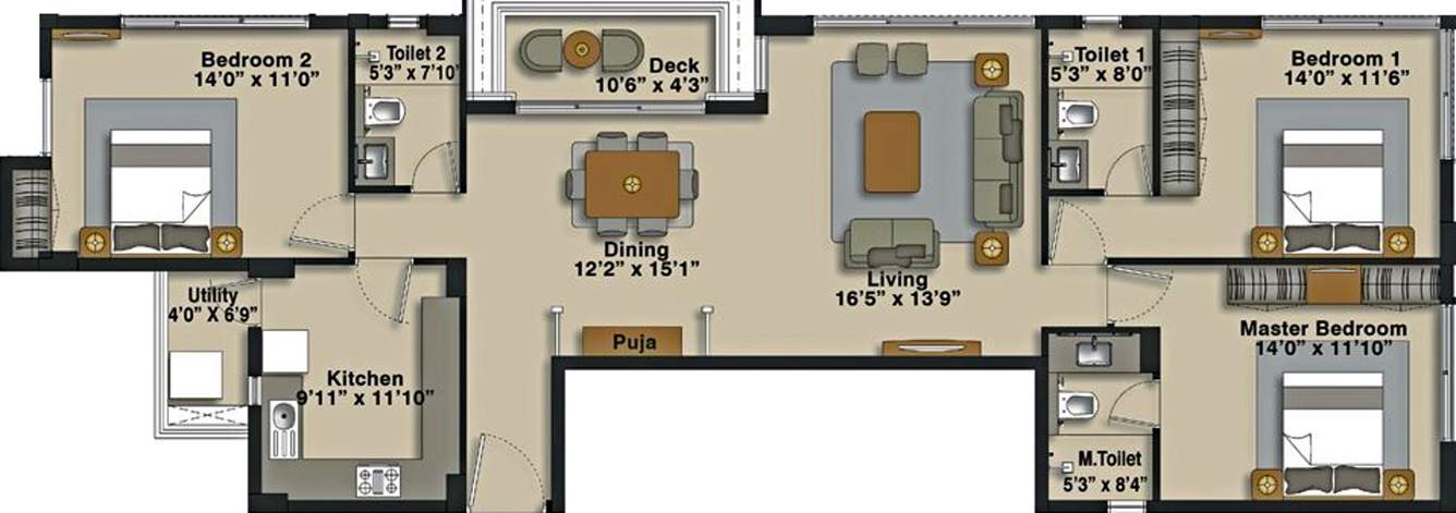 Lavik Lavik Shanthi (3BHK+3T (1,979 sq ft) + Pooja Room 1979 sq ft)
