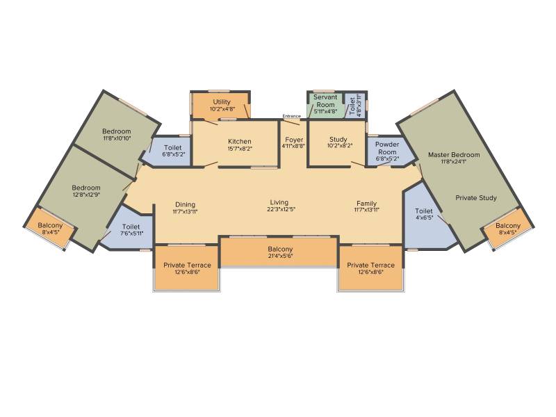 Ozone Metrozone (3BHK+4T (3,053 sq ft) + Study Room 3053 sq ft)