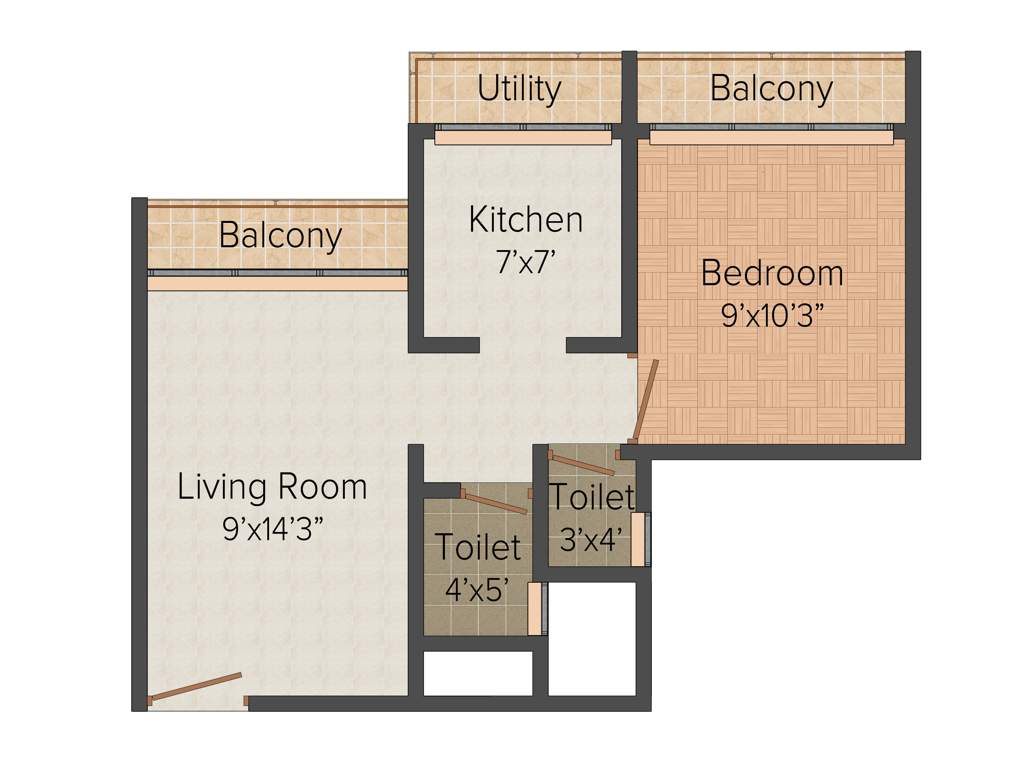Jain Enterprises Darshan 1BHK+1T (610 sq ft)