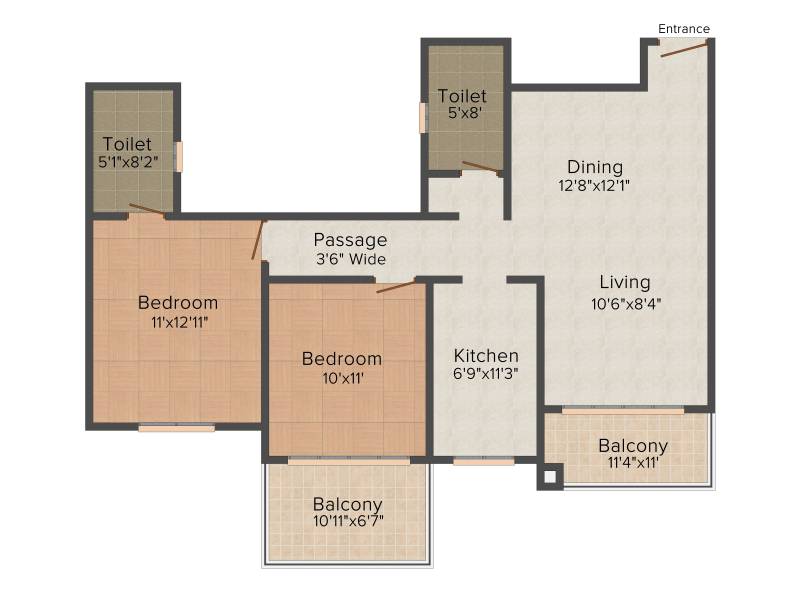 Ideal Greens (2BHK+2T (1,320 sq ft) 1320 sq ft)