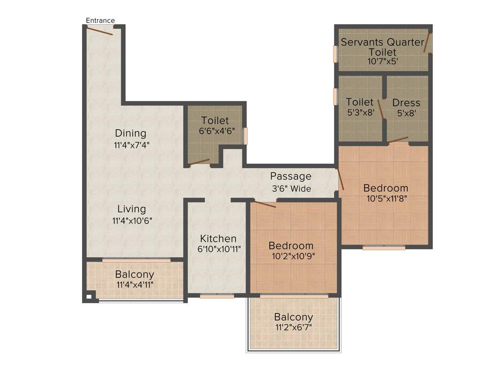 Ideal Greens (2BHK+2T (1,340 sq ft) 1340 sq ft)