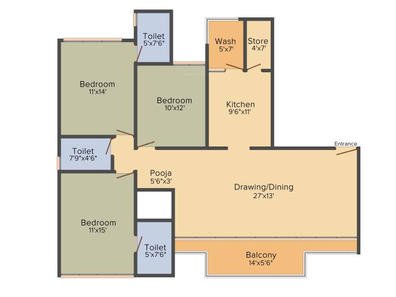 Shree 42 Parkview (3BHK+3T (2,313 sq ft) + Pooja Room 2313 sq ft)