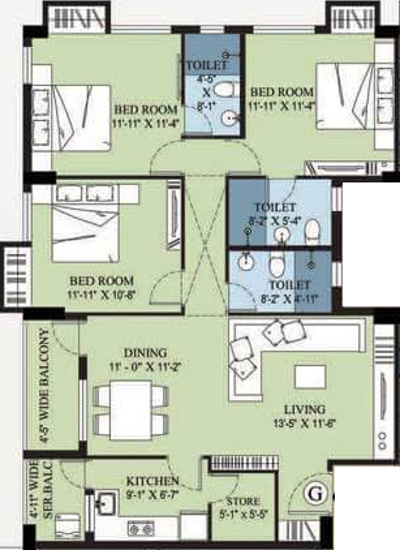 Merlin Merlin Crest (3BHK+2T (1,588 sq ft) 1588 sq ft) Merlin Merlin Crest (3BHK+2T (1,588 sq ft) 1588 sq ft)