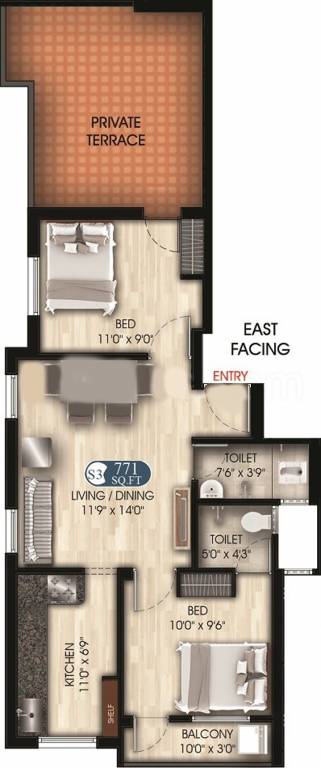 Bhaveshwar Precious (2BHK+2T (771 sq ft) 771 sq ft) Bhaveshwar Precious (2BHK+2T (771 sq ft) 771 sq ft)