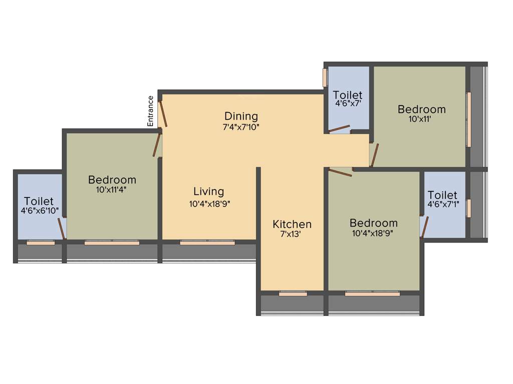 Goyal Orchid Pride (3BHK+3T (1,433 sq ft) 1433 sq ft)
