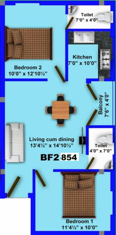 MS MM Rajayogam (2BHK+2T (854 sq ft) 854 sq ft) MS MM Rajayogam (2BHK+2T (854 sq ft) 854 sq ft)