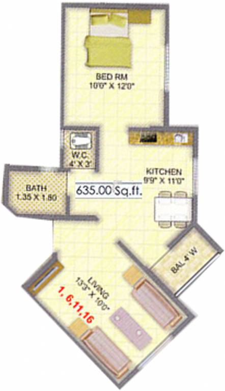 Aditya Sai Darshan (1BHK+1T (635 sq ft) 635 sq ft) Aditya Sai Darshan (1BHK+1T (635 sq ft) 635 sq ft)