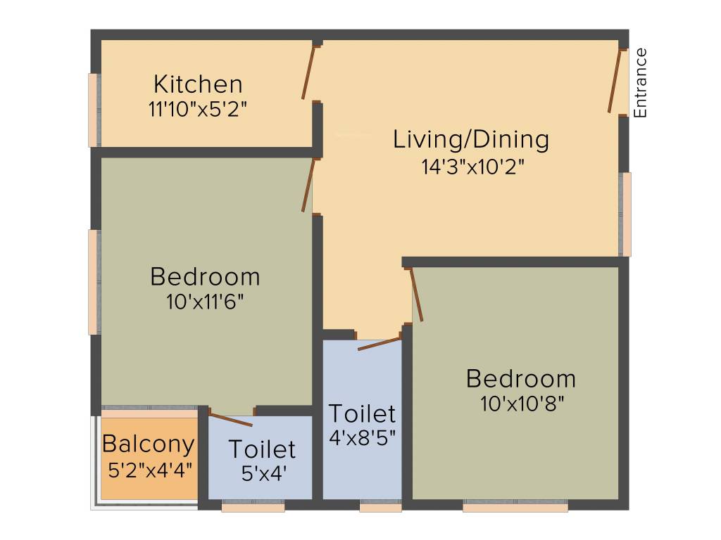 Dharitri My Town Apartments (2BHK+2T (757 sq ft) 757 sq ft)