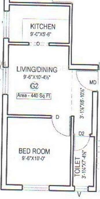 AP AP Esther Paul (1BHK+1T (440 sq ft) 440 sq ft)