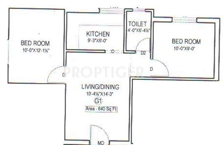 AP AP Esther Paul (2BHK+1T (640 sq ft) 640 sq ft)