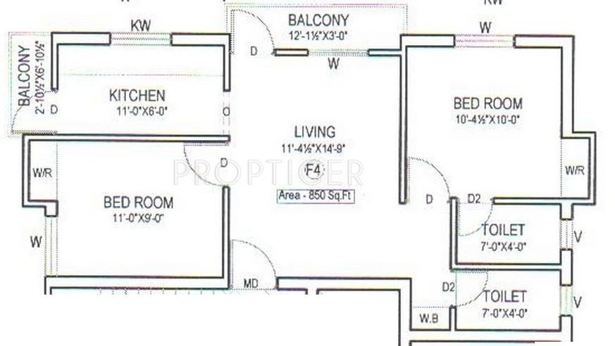 AP AP Esther Paul (2BHK+2T (850 sq ft) 850 sq ft)