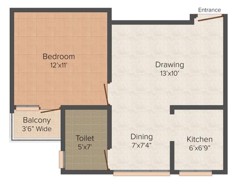 Signature Vivek Vihar (1BHK+1T (500 sq ft) 500 sq ft)