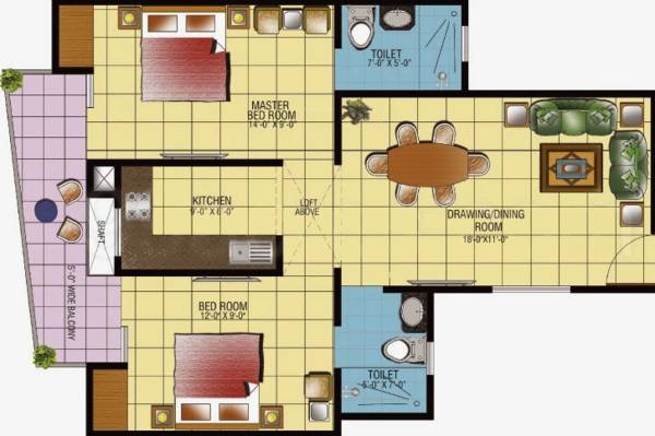 Gaursons Gaur Ganga (2BHK+2T (985 sq ft) 985 sq ft) Gaursons Gaur Ganga (2BHK+2T (985 sq ft) 985 sq ft)