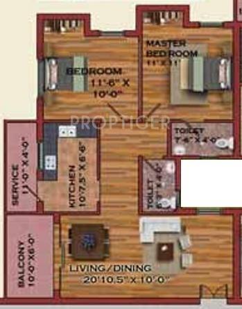 Happy Green Jade (2BHK+2T (1,052 sq ft) 1052 sq ft)