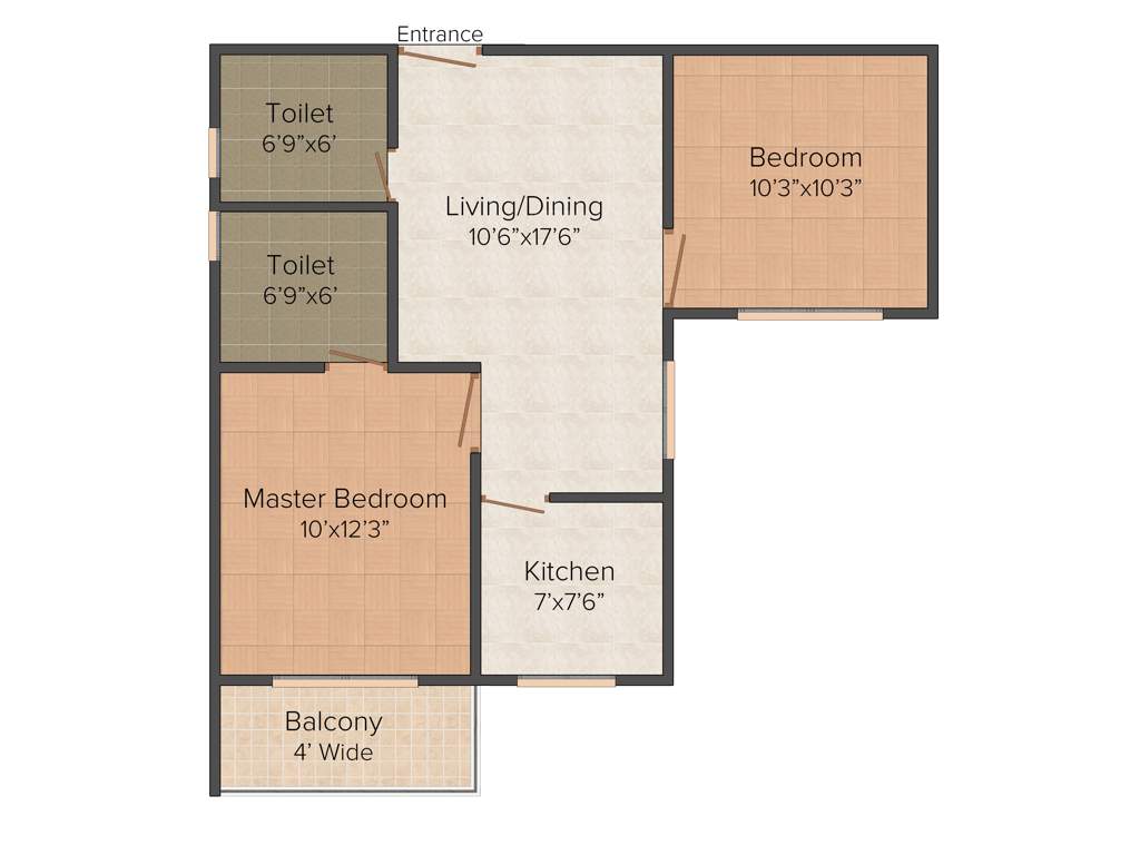 Master Orchard Estate (2BHK+2T (935 sq ft) 935 sq ft)