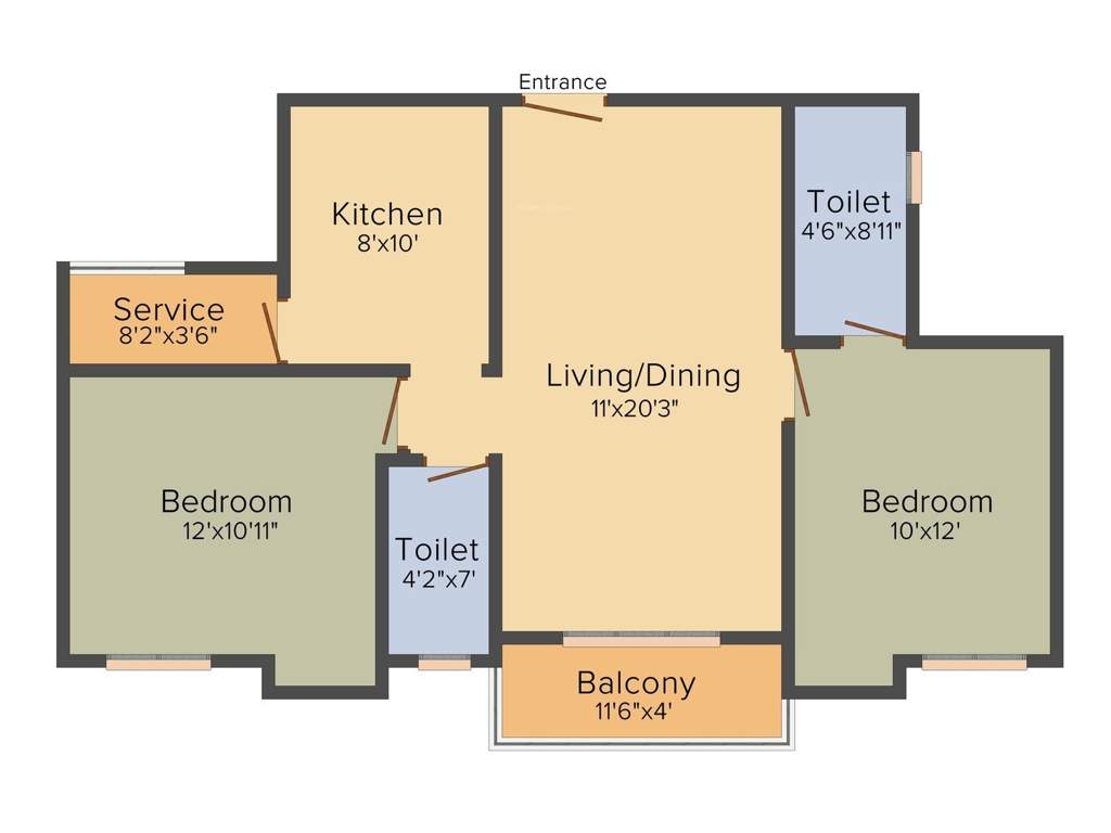 Sree Sai Air View Apartments (2BHK+2T (1,050 sq ft) 1050 sq ft)