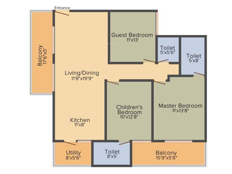 Harishiv Saikam Park Square (3BHK+3T (1,370 sq ft) 1370 sq ft)