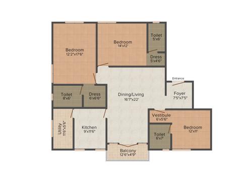 Sumanth Sreshta Leela (3BHK+3T (1,747 sq ft) 1747 sq ft)