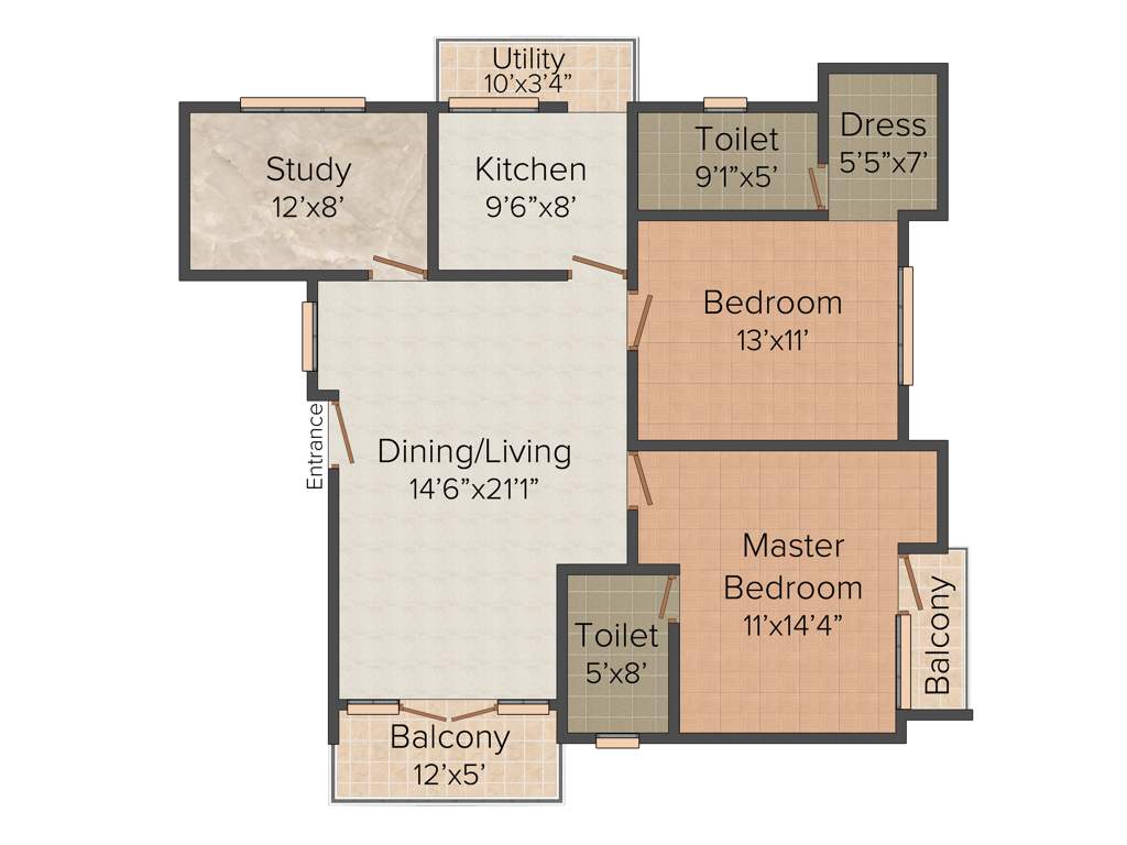 Sumanth Sreshta Shastri Nagar (2BHK+2T (1,316 sq ft) + Study Room 1316 sq ft)