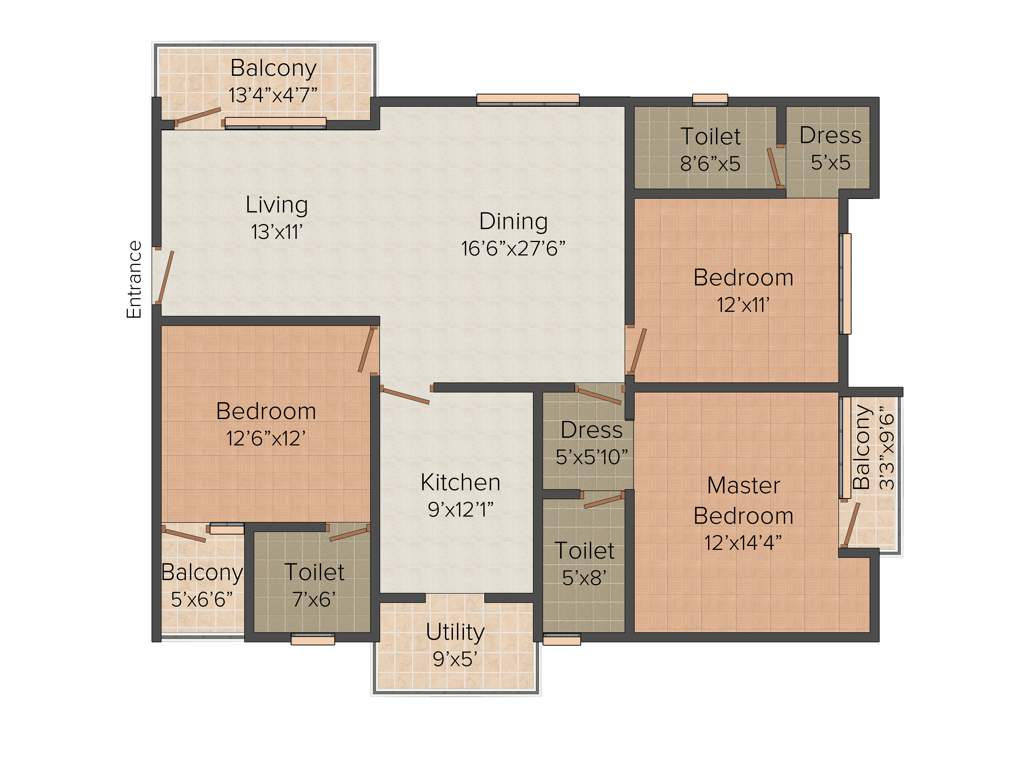 Sumanth Sreshta Shastri Nagar (3BHK+3T (1,672 sq ft) 1672 sq ft)