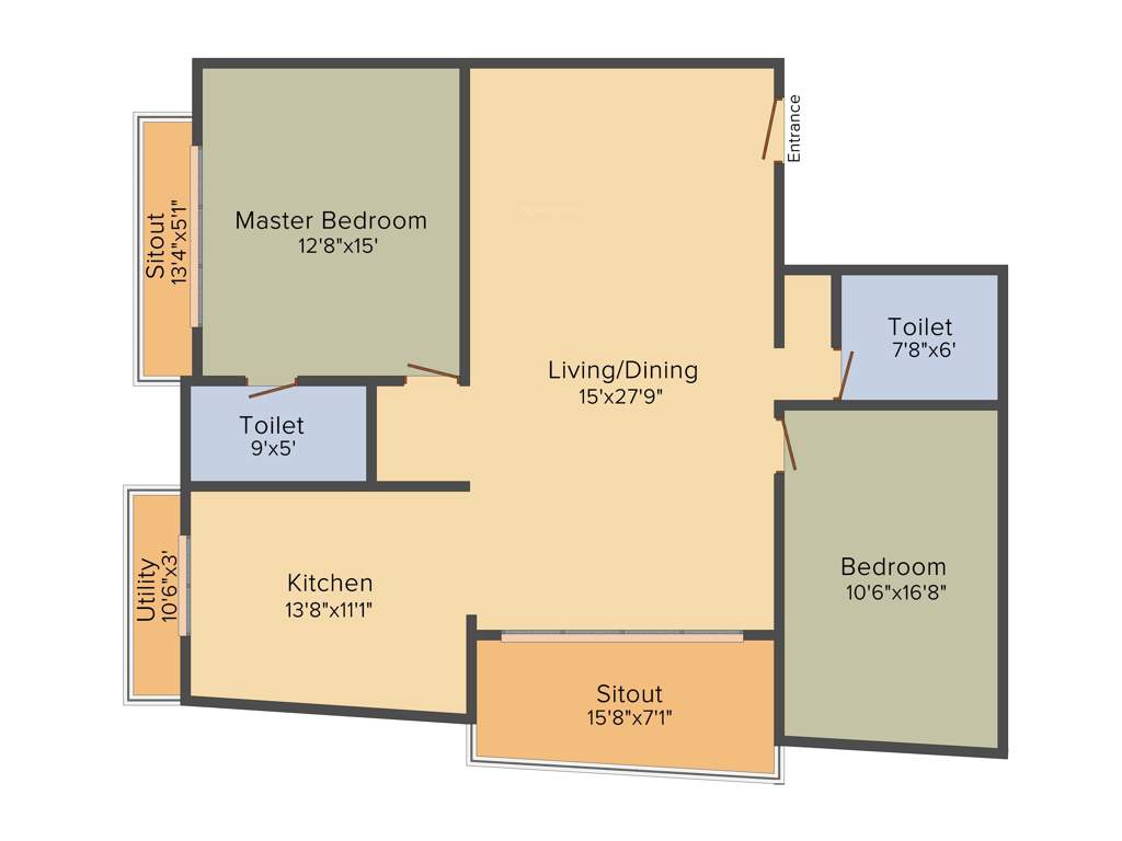 Green Green Fontana (2BHK+2T (1,679 sq ft) 1679 sq ft)