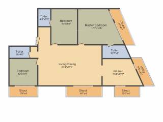 Green Green Fontana (3BHK+3T (1,810 sq ft) 1810 sq ft) Green Green Fontana (3BHK+3T (1,810 sq ft) 1810 sq ft)