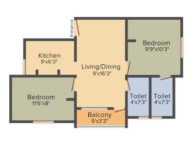 Bhaveshwar Passion (2BHK+2T (763 sq ft) 763 sq ft) Bhaveshwar Passion (2BHK+2T (763 sq ft) 763 sq ft)