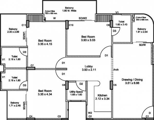 Blue Lotus Ville (3BHK+3T (1,765 sq ft) 1765 sq ft)