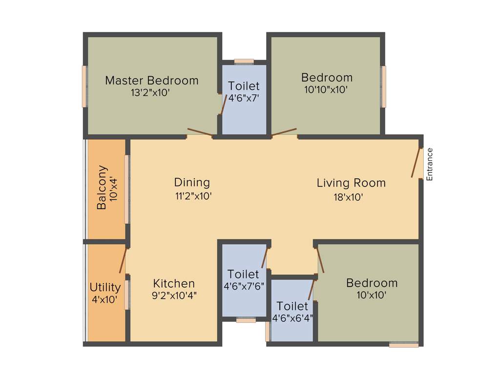 Vasudha Springs (3BHK+3T (1,295 sq ft) 1295 sq ft)