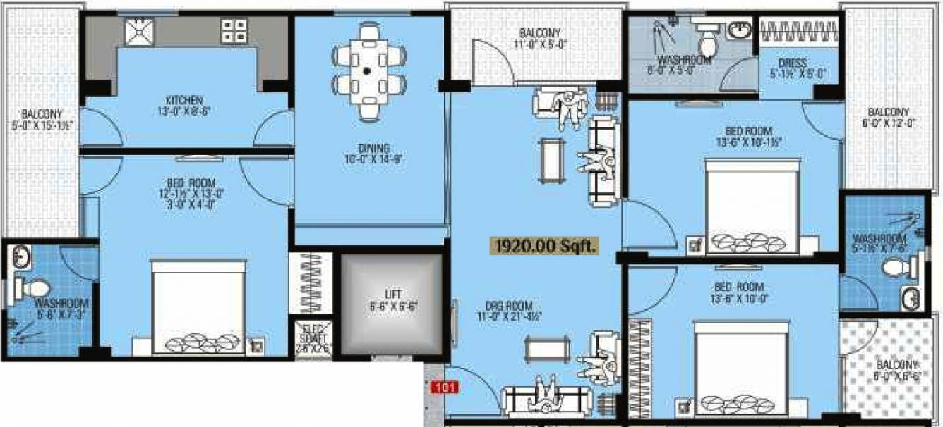 Confianza Bella Pallazo (3BHK+3T (1,920 sq ft) 1920 sq ft)