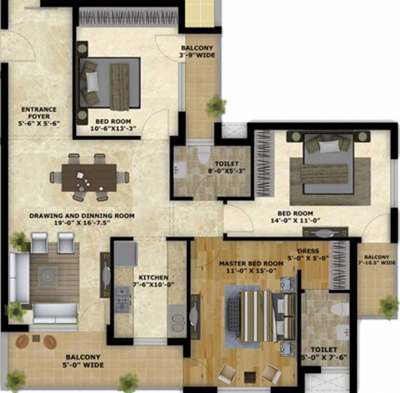Harji Housing AND Infrastructures Pvt Ltd Highland Towers (3BHK+2T (2,645 sq ft) 2645 sq ft)