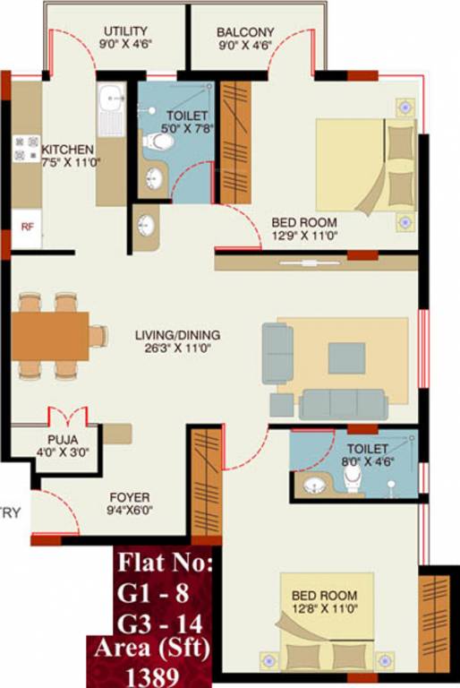 VKC Chourasia Manor Phase 2 (2BHK+2T (1,389 sq ft) Pooja Room 1389 sq ft) VKC Chourasia Manor Phase 2 (2BHK+2T (1,389 sq ft) Pooja Room 1389 sq ft)