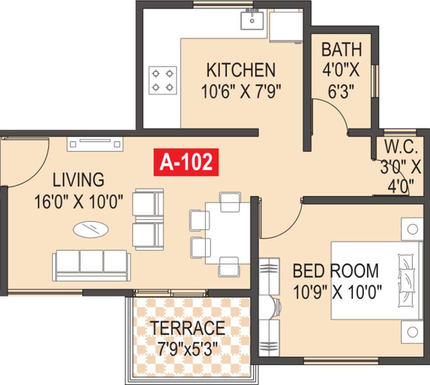 Lanke Palm Avenue (1BHK+1T (607 sq ft) 607 sq ft)