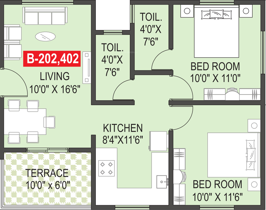 Lanke Palm Avenue (2BHK+2T (819 sq ft) 819 sq ft) Lanke Palm Avenue (2BHK+2T (819 sq ft) 819 sq ft)