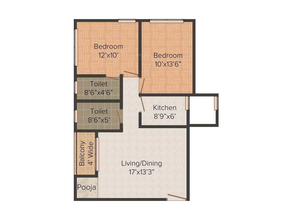 Jamuna Shree (2BHK+2T (1,040 sq ft) 1040 sq ft)