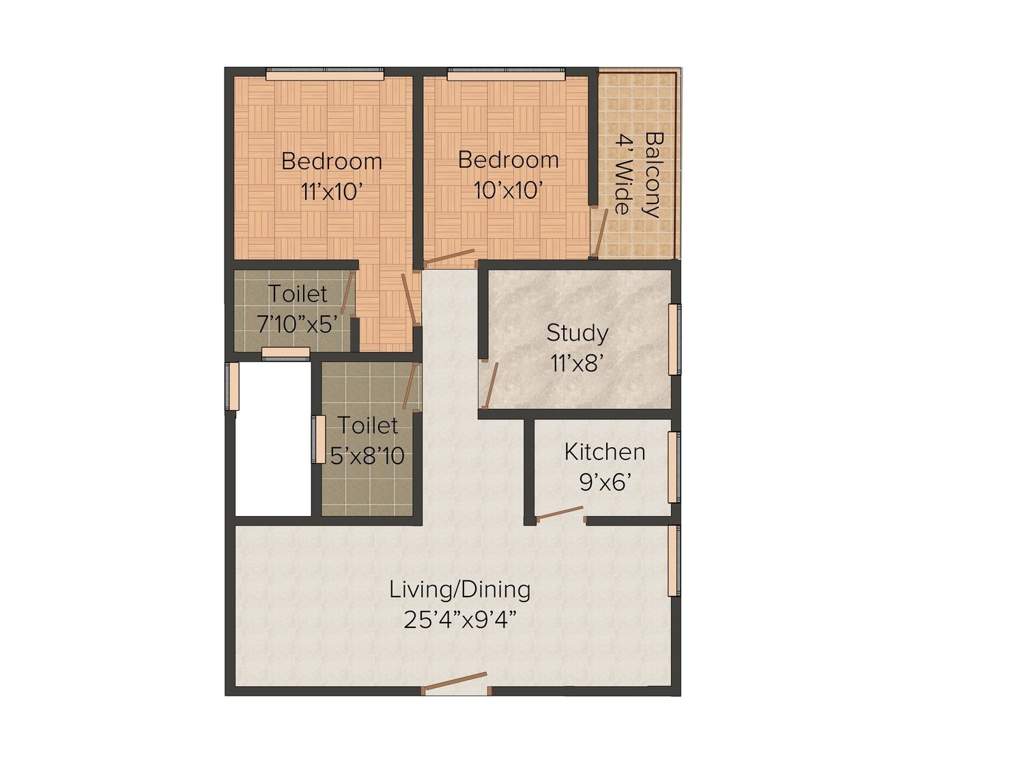 Jamuna Shree (2BHK+2T (1,185 sq ft) 1185 sq ft)