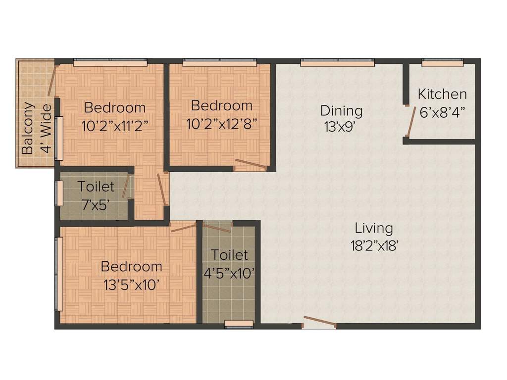 Jamuna Shree (3BHK+3T (1,468 sq ft) 1468 sq ft)