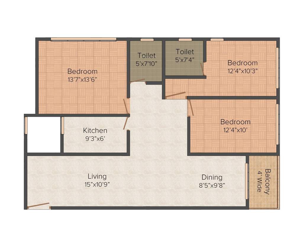 Jamuna Shree (3BHK+2T (1,590 sq ft) 1590 sq ft)