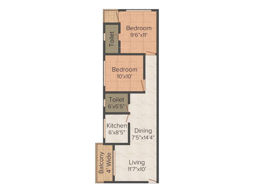 Jamuna Shree (2BHK+2T (928 sq ft) 928 sq ft)