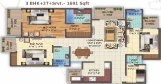 Aaradhyam Golf Homes (3BHK+3T (1,691. sq ft) + Servant Room 1691 sq ft) Aaradhyam Golf Homes (3BHK+3T (1,691. sq ft) + Servant Room 1691 sq ft)