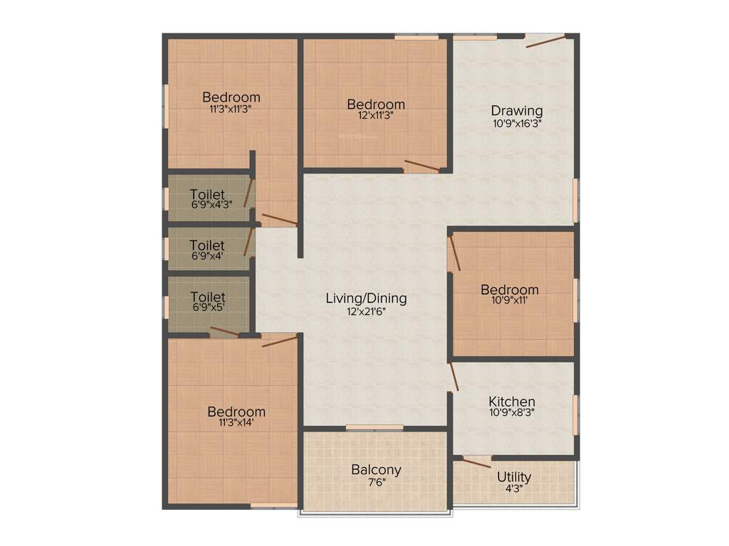 Happy Vasanthaa Happy Homes Nest (4BHK+4T (1,885 sq ft) 1885 sq ft)