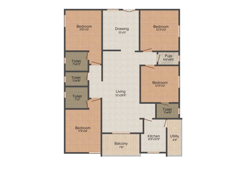 Happy Vasanthaa Happy Homes Nest (4BHK+4T (2,325 sq ft) + Pooja Room 2325 sq ft)