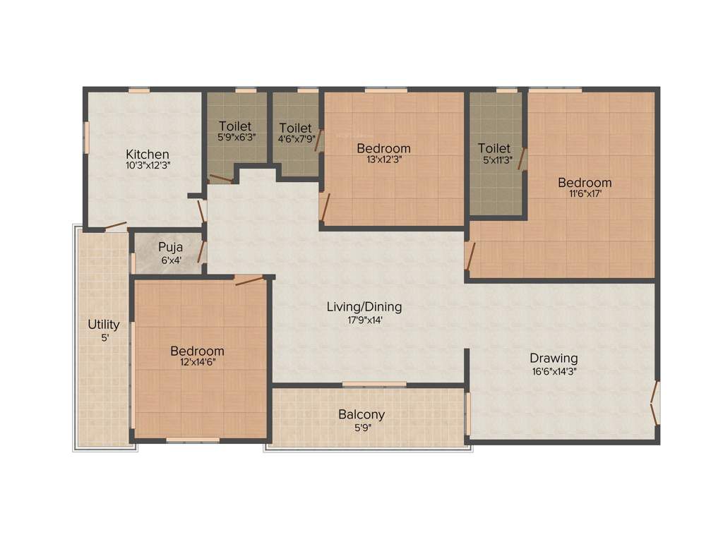 Happy Vasanthaa Happy Homes Nest (3BHK+3T (2,240 sq ft) + Pooja Room 2240 sq ft)