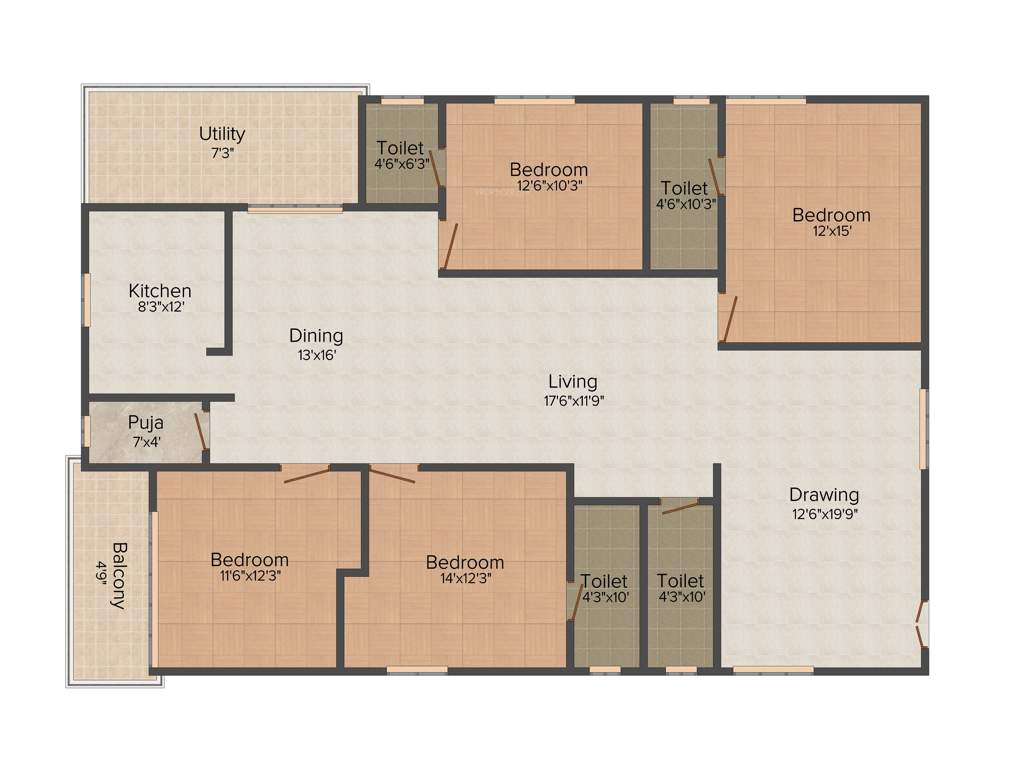 Happy Vasanthaa Happy Homes Nest (4BHK+4T (2,460 sq ft) + Pooja Room 2460 sq ft)